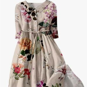 Floral Womens Dress with Belt
